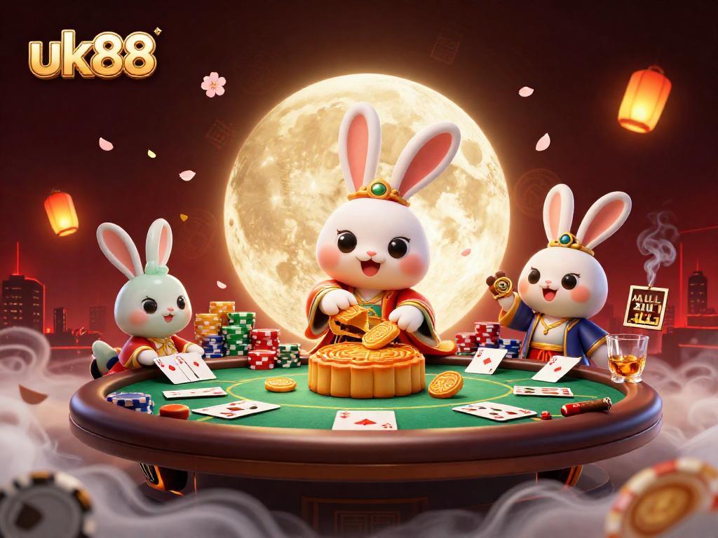 Join the excitement at uk88 with dynamic poker chips and game elements in a vibrant casino scene.