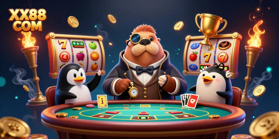 Experience thrilling gaming with XX88 COM’s vibrant underwater casino scene featuring engaging characters and dynamic slots action.