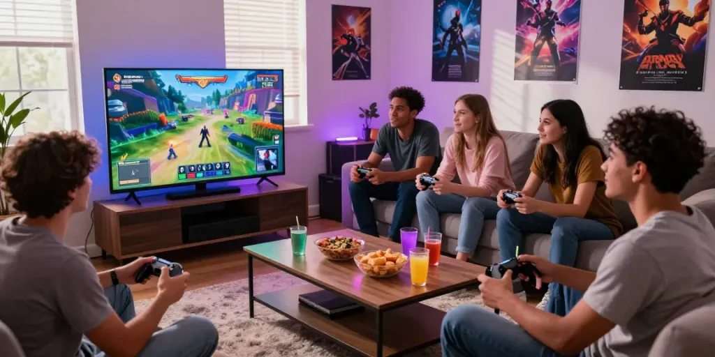 Exciting gaming session with friends focused on rokok88 login, vibrant atmosphere, and interactive fun.