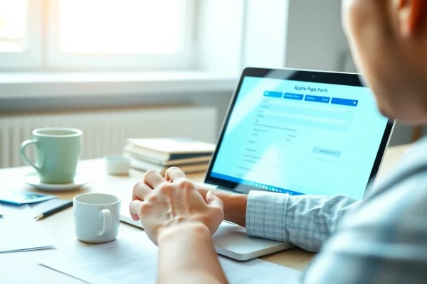 Efficient filling out of an eta application uk online with a modern workspace setup.