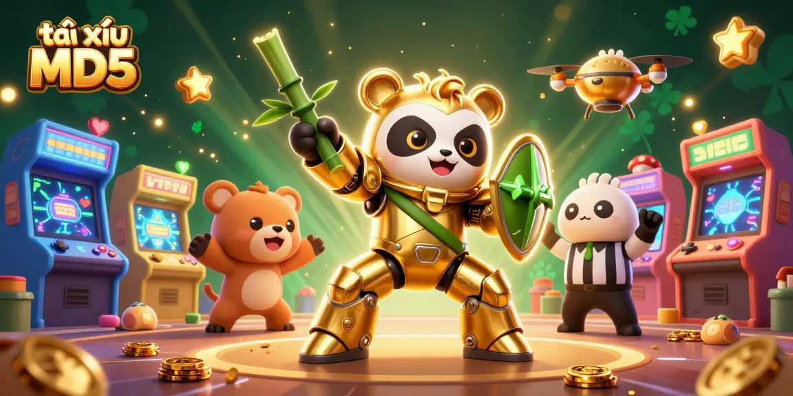 Engage in thrilling gameplay with tài xỉu MD5, featuring vibrant characters and casino elements.